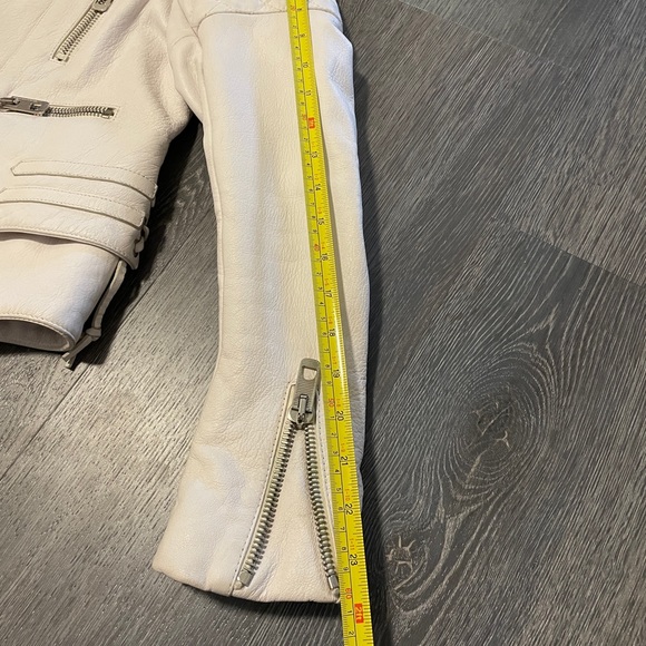 Balenciaga White Lamb Leather Biker Quilted Zip Jacket Celebrity Style EUC 38 - Picture 14 of 16